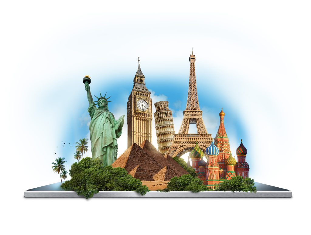 travel-concept-with-worldwide-landmarks